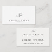 モダンでシンプルでエレガントなモノグラムのテンプレートのイニシャル 名刺 (正面/裏面)