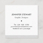 モダンでシンプルでエレガントなモノグラムの点 スクエア名刺 (裏面)