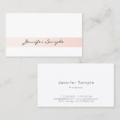 モダンでシンプルでシックなデザインの平野の粋なピンクの白 名刺 (正面/裏面)