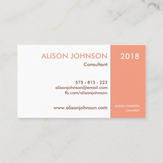 モダンでシンプルでユニークで頭が切れるなカレンダーの名刺 名刺 (裏面)