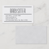 モダンでシンプルで白いベビーシッターの名刺 名刺 (正面/裏面)