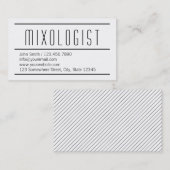 モダンでシンプルで白いMixologistの名刺 名刺 (正面/裏面)
