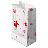 モダンでシンプルで赤いアメリカヘラジカの雪片 スモールペーパーバッグ (正面アングル)