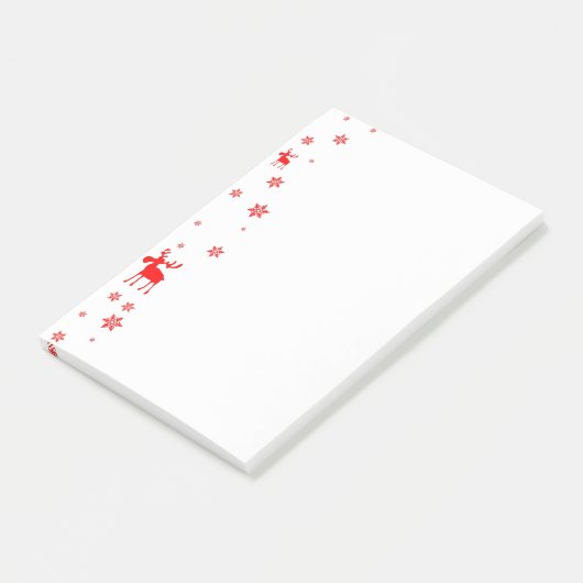 モダンでシンプルで赤いアメリカヘラジカの雪片 ポストイット (アングル)