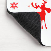 モダンでシンプルで赤いアメリカヘラジカの雪片 マウスパッド (コーナー)