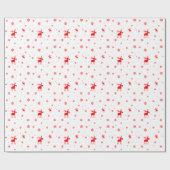 モダンでシンプルで赤いアメリカヘラジカの雪片 ラッピングペーパー (フラット)