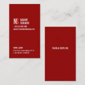 モダンでシンプルで赤いモノグラムのプロフェッショナル 名刺 (正面/裏面)