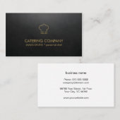 モダンでシンプルで黒い金ゴールドの食料調達のシェフ 名刺 (正面/裏面)