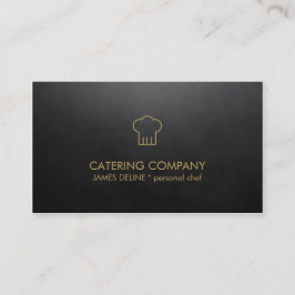 モダンでシンプルで黒い金ゴールドの食料調達のシェフ 名刺