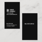モダンでシンプルで黒く及び白いカード 名刺 (正面/裏面)