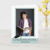 モダンでシンプルなお祝いの卒業の写真 カード (黄色い花)