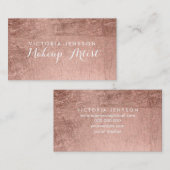 モダンでシンプルなのどのばら色の金ゴールドのシックなメーキャップアーティスト 名刺 (正面/裏面)