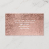 モダンでシンプルなのどのばら色の金ゴールドのシックなメーキャップアーティスト 名刺 (裏面)