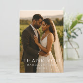 モダンでシンプルなエレガントな写真の結婚式のお礼 サンキューカード (スタンド正面)