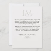 モダンでシンプルなエレガントな写真の結婚式のお礼 サンキューカード (裏面)