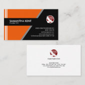 モダンでシンプルなオレンジ熱心CEOの創設者 名刺 (正面/裏面)