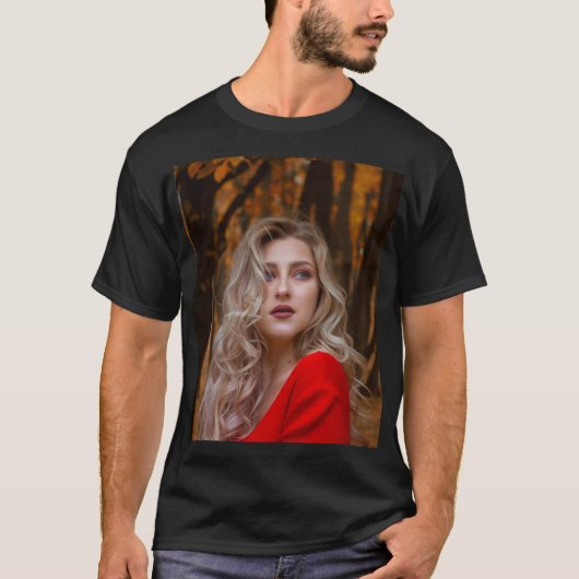 モダンでシンプルなカスタム1枚の写真 Tシャツ (正面)