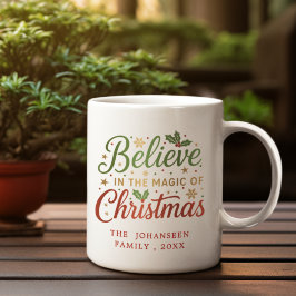モダンでシンプルなクリスマスの信念スクリプト コーヒーマグカップ