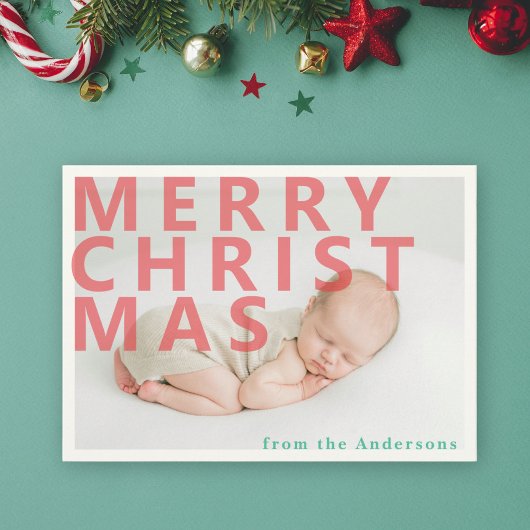モダンでシンプルなクリスマスの写真 ホリデー ポストカード