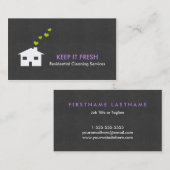 モダンでシンプルなクリーニングのサービス業カード 名刺 (正面/裏面)