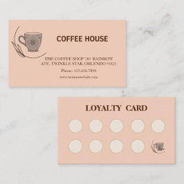 モダンでシンプルなコーヒーショップのロイヤリティカード 名刺