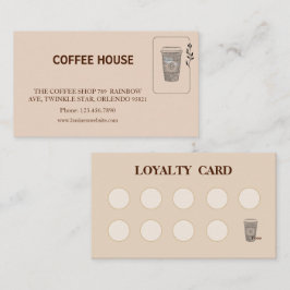 モダンでシンプルなコーヒーショップのロイヤリティカード 名刺