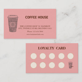 モダンでシンプルなコーヒーショップのロイヤリティカード 名刺