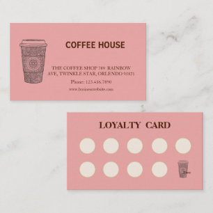 モダンでシンプルなコーヒーショップのロイヤリティカード 名刺
