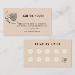 モダンでシンプルなコーヒーショップのロイヤリティカード 名刺