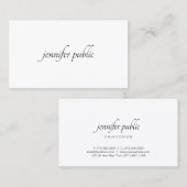 モダンでシンプルなテンプレートのエレガントな手書き 名刺 (正面/裏面)