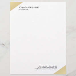 モダンでシンプルなテンプレートのエレガントな金ゴールドおよび白 レターヘッド