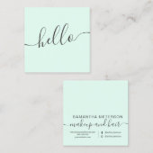 モダンでシンプルなパステル調の真新しい灰色のスタイリッシュでガーリーなこんにちは スクエア名刺 (正面/裏面)