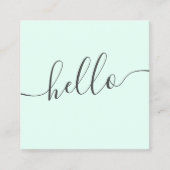 モダンでシンプルなパステル調の真新しい灰色のスタイリッシュでガーリーなこんにちは スクエア名刺 (正面)