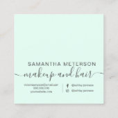 モダンでシンプルなパステル調の真新しい灰色のスタイリッシュでガーリーなこんにちは スクエア名刺 (裏面)