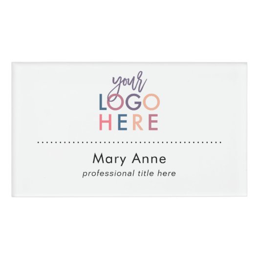 モダンでシンプルなビジネスロゴの専門の職名 名札 (正面)