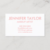 モダンでシンプルなピンクのこんにちは美しい名刺 名刺 (裏面)