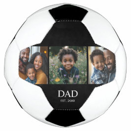 モダンでシンプルなブラックの「Dad Established」フォトフレーム 3枚 サッカーボール