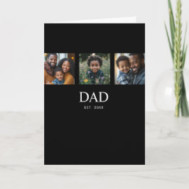 モダンでシンプルなブラックの「Dad Established」3枚の写真 カード