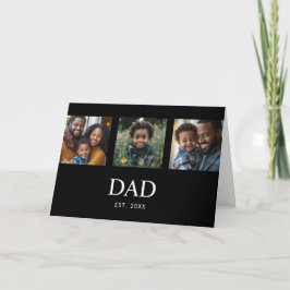 モダンでシンプルなブラックの「Dad Established」3枚の写真 カード