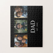 モダンでシンプルなブラックの「Dad Established」3枚の写真 ジグソーパズル (縦)