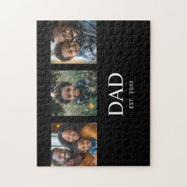 モダンでシンプルなブラックの「Dad Established」3枚の写真 ジグソーパズル