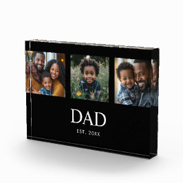 モダンでシンプルなブラックの「Dad Established」3枚の写真 フォトブロック