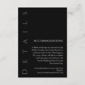 モダンでシンプルなブラック＆ホワイトの結婚式の詳細 エンクロージャーカード (裏面)