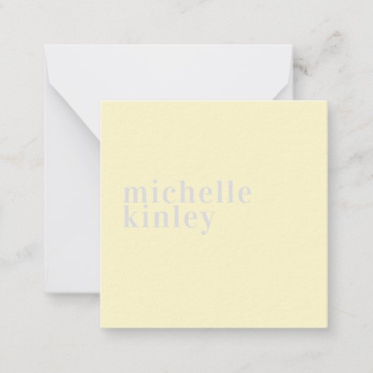 モダンでシンプルなプロフェッショナル名の個性的なデザイン ノートカード (正面)