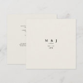 モダンでシンプルなベージュのスクエア結婚式 招待状 (正面/裏面)
