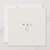 モダンでシンプルなベージュのスクエア結婚式 招待状 (正面)