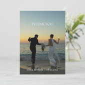 モダンでシンプルな写真付き結婚式御礼カード サンキューカード (スタンド正面)