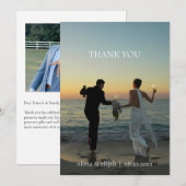 モダンでシンプルな写真付き結婚式御礼カード サンキューカード (正面/裏面)