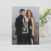 モダンでシンプルな写真付きSave The Dateカード セーブザデート (スタンド正面)
