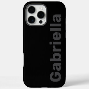 モダンでシンプルな太字の黒とグレーの名前 iPhone 16 PRO MAXケース